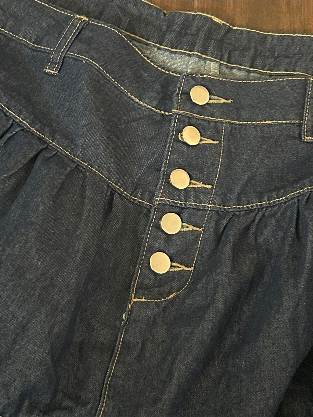 Womens Shein Curve Denim Mini Pleated Flare Skirt - Picture 2 of 10